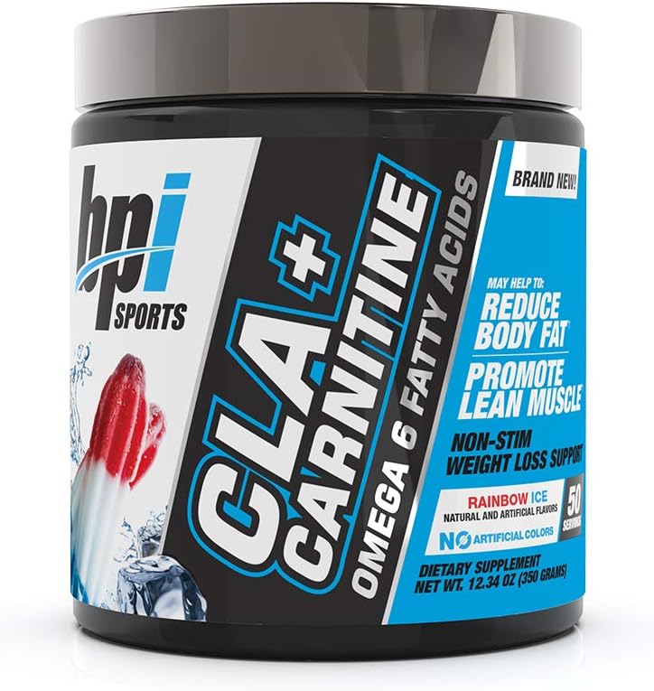 BPI Sports CLA + Carnitine Powder - Rainbow Ice, 50 Servings