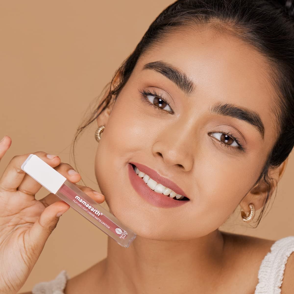 Mamaearth Feather Light Liquid Matte Lipstick with Coconut Oil - 02 Nude Punch, 1.2 ml - Image 2