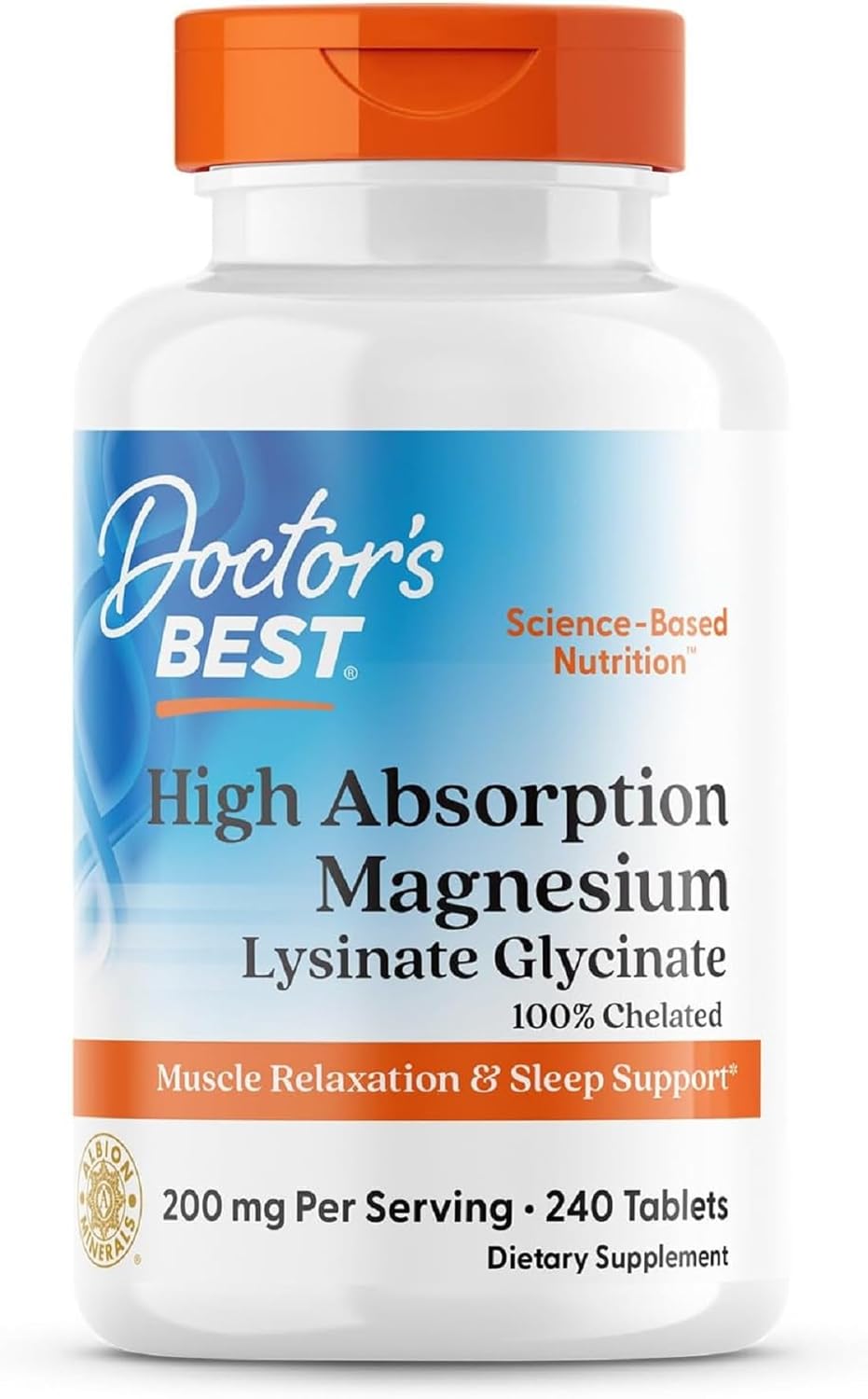 Dr Best High Absorption Magnesium 200mg Tablets, 240 Count