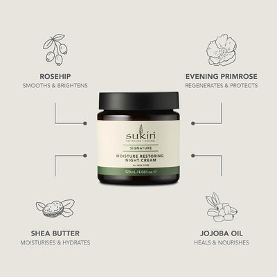 Sukin Moisture Restoring Night Cream - Rosehip & Shea Butter, 120ml - Image 4
