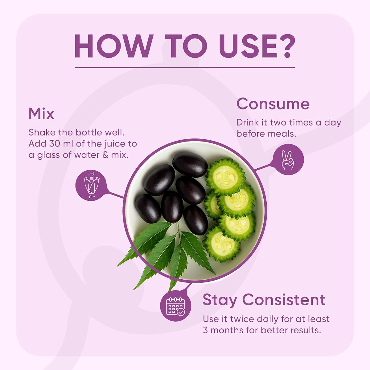 Herbal Max Diabetic Care Juice - Karela & Jamun with 11 Herbs - 450 ml - Image 4