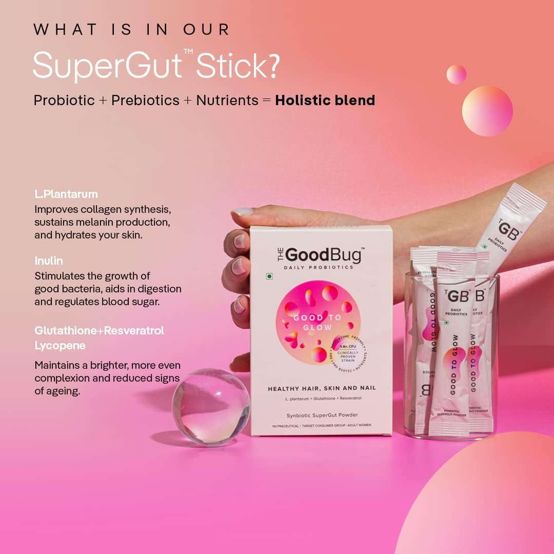 The Good Bug Good To Glow Synbiotic SuperGut Powder - 5 Billion CFU - 15 Days Pack - Image 3