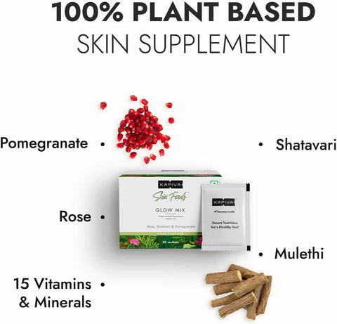 KAPIVA Glow Mix Rose, Shatavari & Pomegranate 30 Sachets Buy 1 Get 1