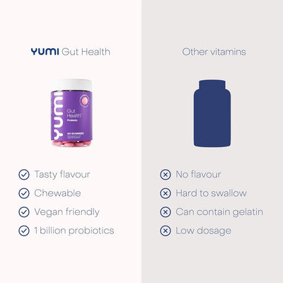 Yumi Gut Health Probiotic Strawberry Flavour Gummies - 60 Count - Image 3