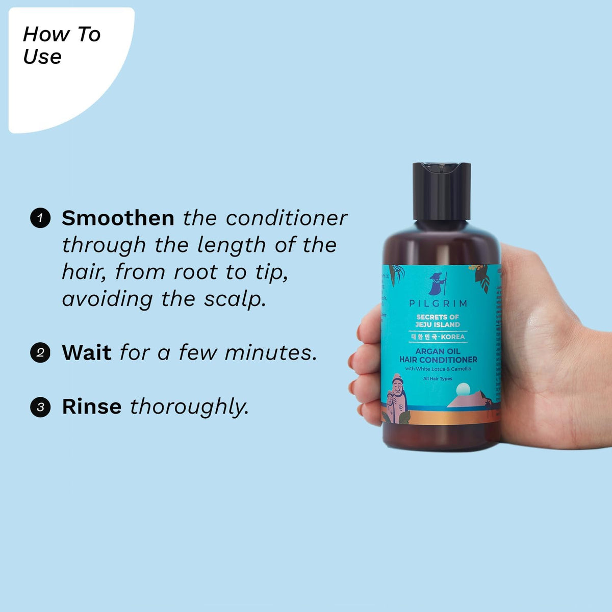 Pilgrim Argan Oil Hair Conditioner with White Lotus & Camellia - 200ml - Image 5