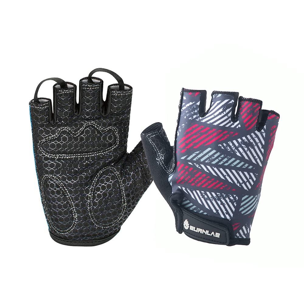 Burnlab Flex Gym Gloves - Large White for Weightlifting & More