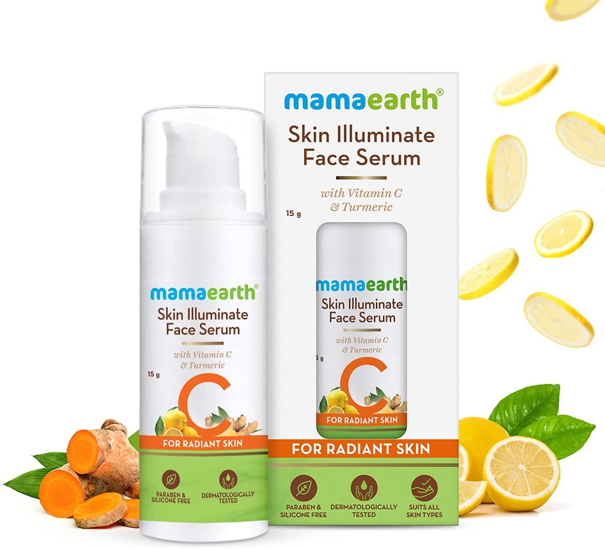 Mamaearth Skin Illuminate Face Serum with Vitamin C & Turmeric - 15g - Image 2