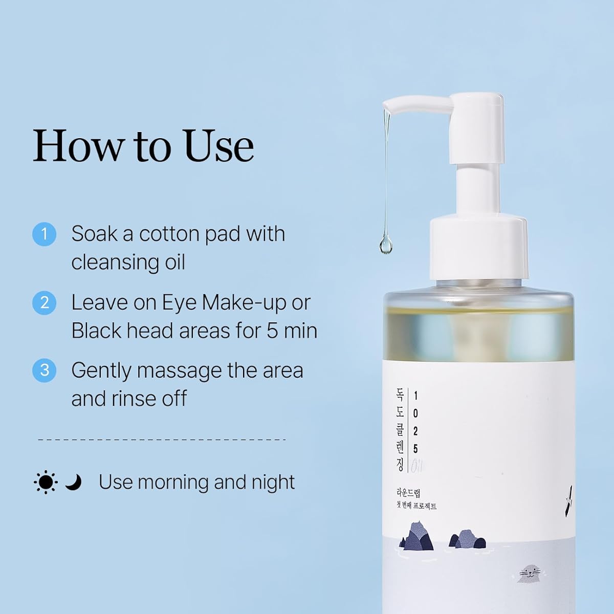 Round Lab 1025 Dokdo Cleansing Oil - Facial Cleanser, 200ml - Image 8