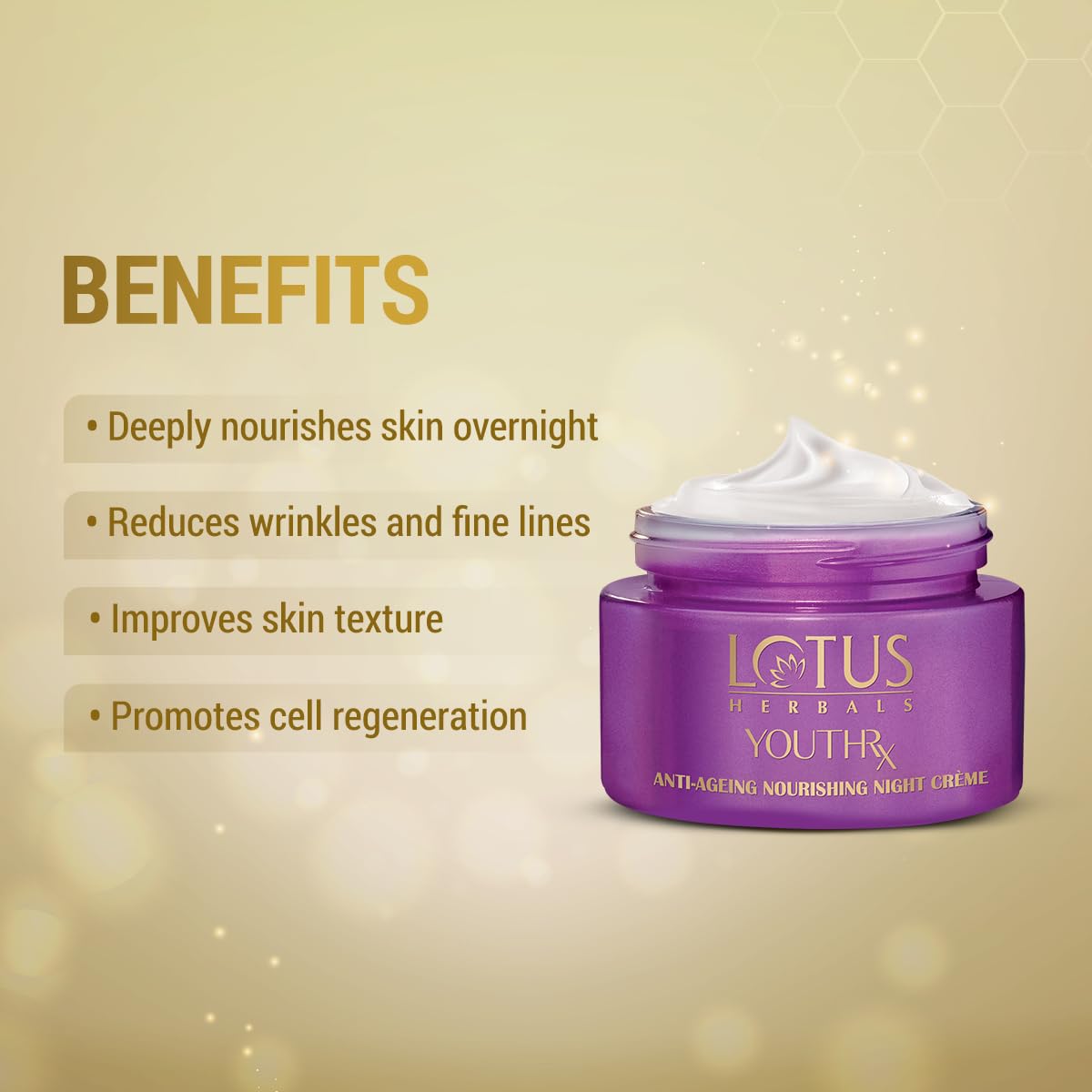 Lotus Herbals Youthrx Anti Ageing Nourishing Night Creme - 50g - Image 4