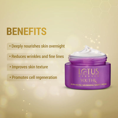 Lotus Herbals Youthrx Anti Ageing Nourishing Night Creme - 50g - Image 4