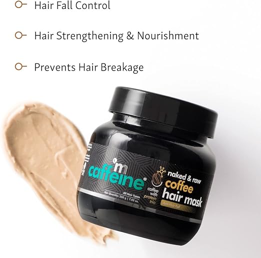 mCaffeine Naked & Raw Coffee Hair Mask - Hair Treatment - 200 gm - Image 4