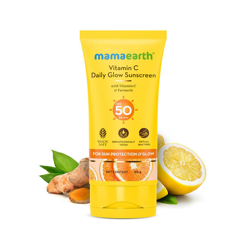 Mamaearth Vitamin C Daily Glow All Skin Type Sunscreen Spf 50g