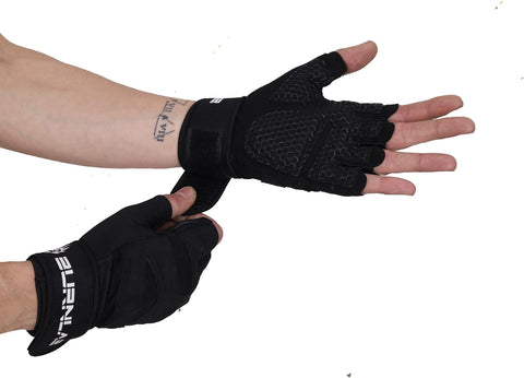 Burnlab Basic Gym Gloves with Wrist Support (Black , Large)