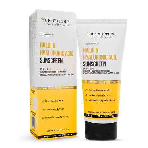 Dr. Sheth's Haldi & Hyaluronic Acid Sunscreen 80 gm