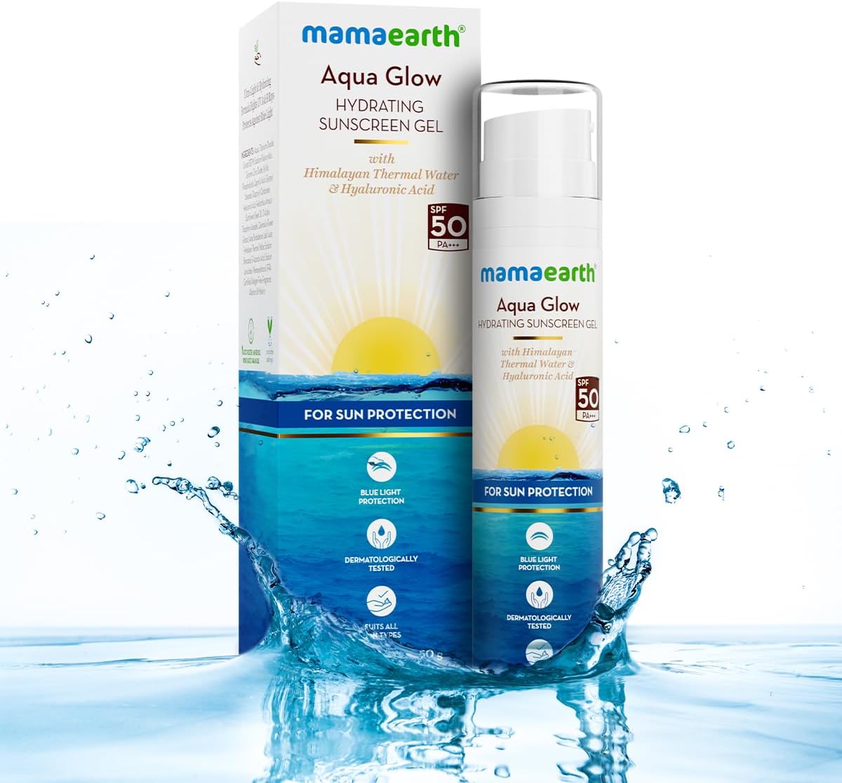 Mamaearth Aqua Glow Hydrating Sunscreen Gel - SPF 50 PA++++ with Himalayan Thermal Water & Hyaluronic Acid - 50 ml - Image 2