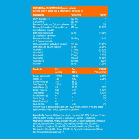 Fast&up Reload Iso - Isotonic Electrolytes (Pack Of 31) 32 Grams Each Lemon