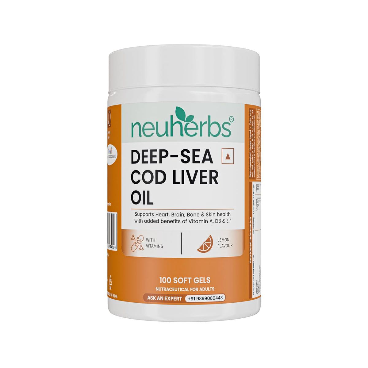 Neuherbs Deep Sea Cod Liver Oil Omega 3 100 Softgels