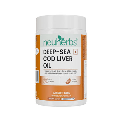 Neuherbs Deep Sea Cod Liver Oil Omega 3 100 Softgels