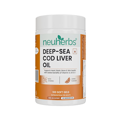 Neuherbs Deep Sea Cod Liver Oil Omega 3 100 Softgels