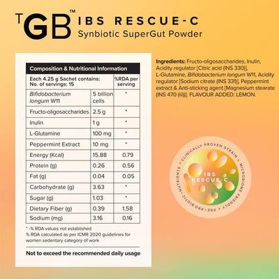 The Good Bug IBS Rescue C SuperGut Powder for Constipation Relief - 15 Days Pack (Pack of 6) - Image 6