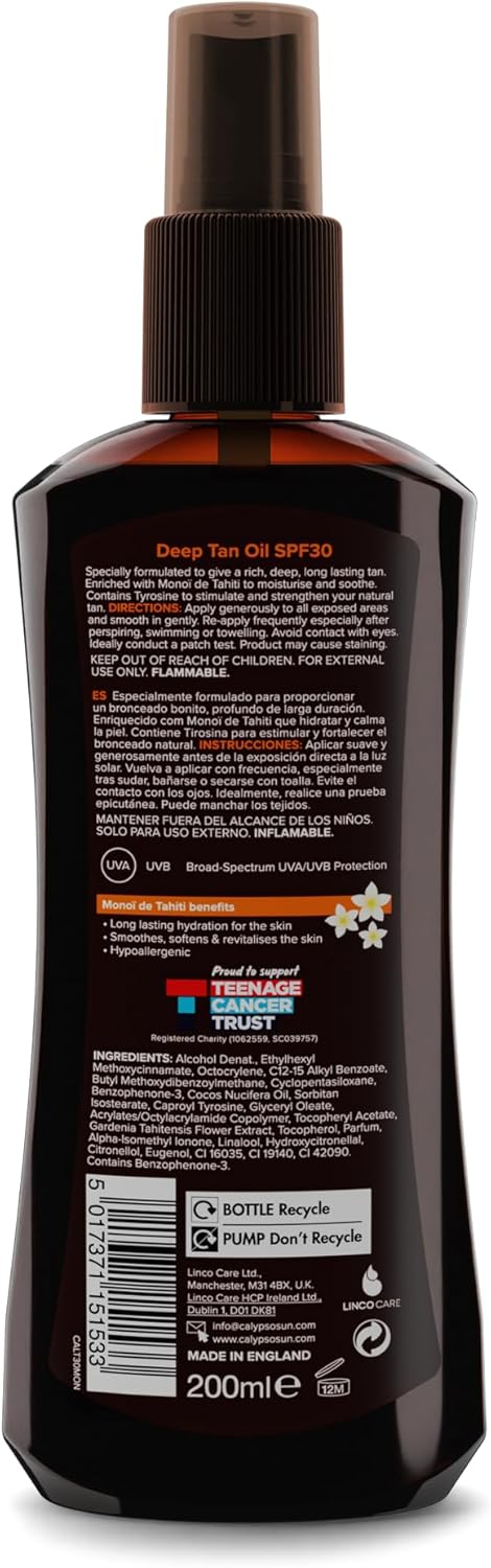 Calypso Deep Tanning Oil SPF 30 Spray - 200ml - Image 4