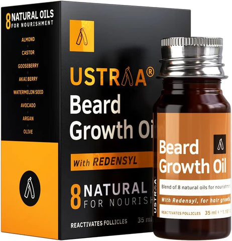 USTRAA Beard Growth Oil with REDENSYL 8 Natural Oils for Nourishment 35 ml