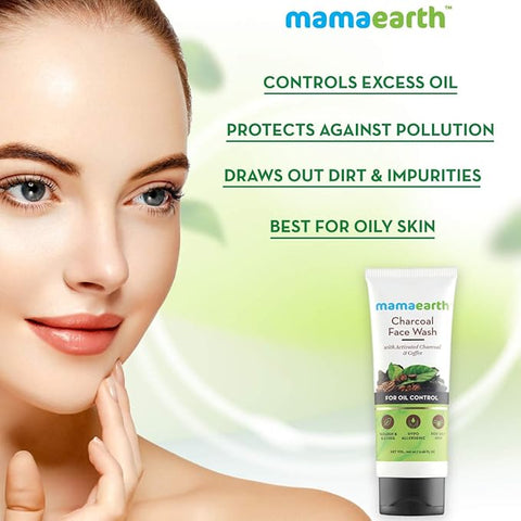 MAMAEARTH Charcoal Face Wash with Coffee Extracts for Deep Cleansing and Exfoliating