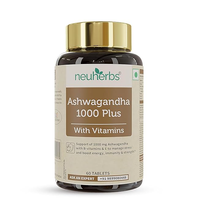 Neuherbs Ashwagandha 1000 Plus with Vitamins Tablets - 60 Count