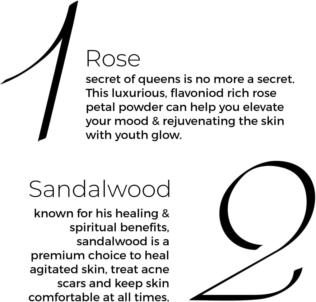 Brillare Rose Powder Face Wash with Sandalwood & Coconut - 30g - Image 4