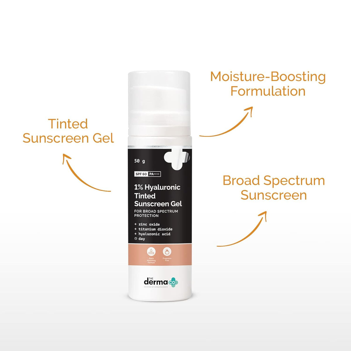The Derma Co 1% Hyaluronic Acid Tinted Sunscreen Gel 50gm - Image 3