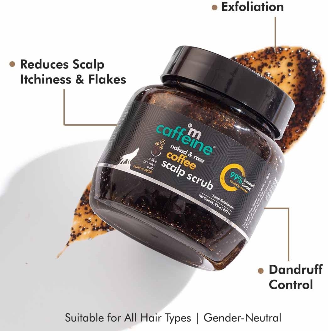 mCaffeine Naked & Raw Coffee Scalp Scrub - Hair Treatment, 100gm - Image 3