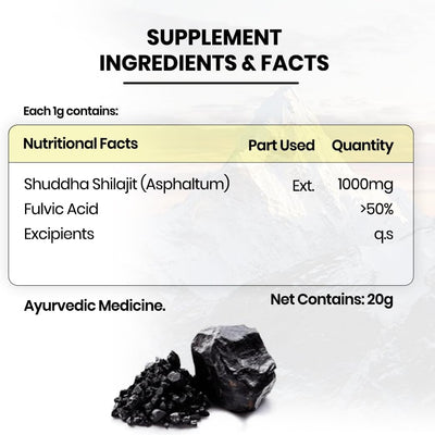 Himalayan Organics Pure Shilajit Resin with Fulvic Acid - 20g - Image 2