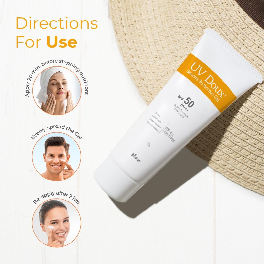 Brinton UV Doux Sunscreen Gel with Cleanser, 50g Combo Pack - Image 6