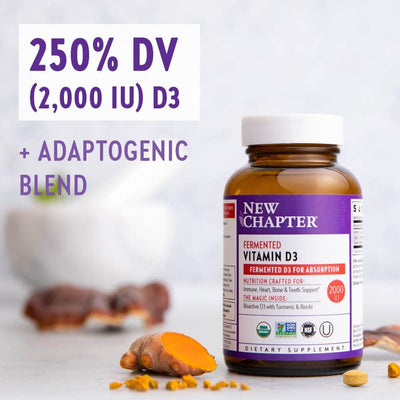 New Chapter Fermented Vitamin D3 - 60 Vegetarian Tablets - Image 2