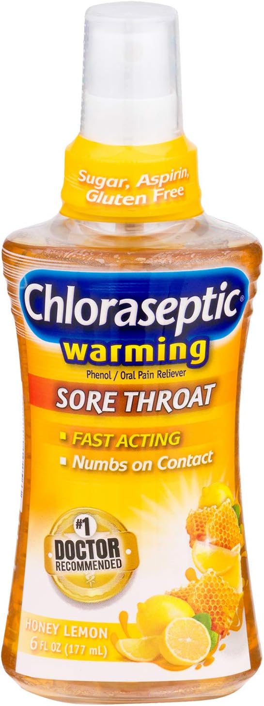 Chloraseptic Honey Lemon Sore Throat Spray, Liquid, 6 Fl Oz