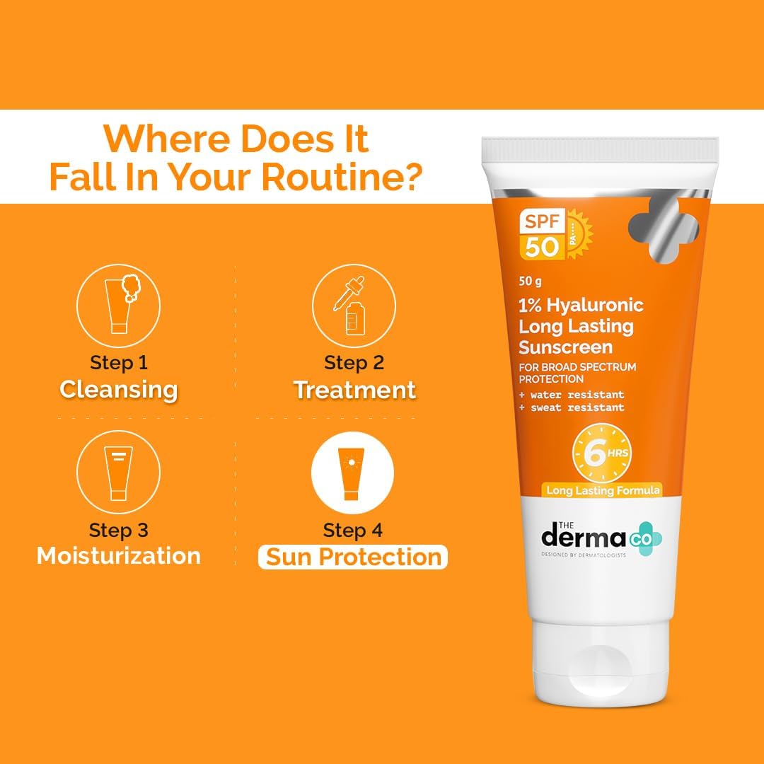 The Derma Co 1% Hyaluronic Acid Long Lasting SPF 50 Sunscreen - 50g - Image 7