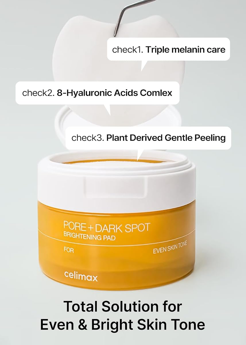 CELIMAX Pore + Dark Spot Brightening Pads with Tranexamic Acid & Niacinamide - 60 Pads - Image 4