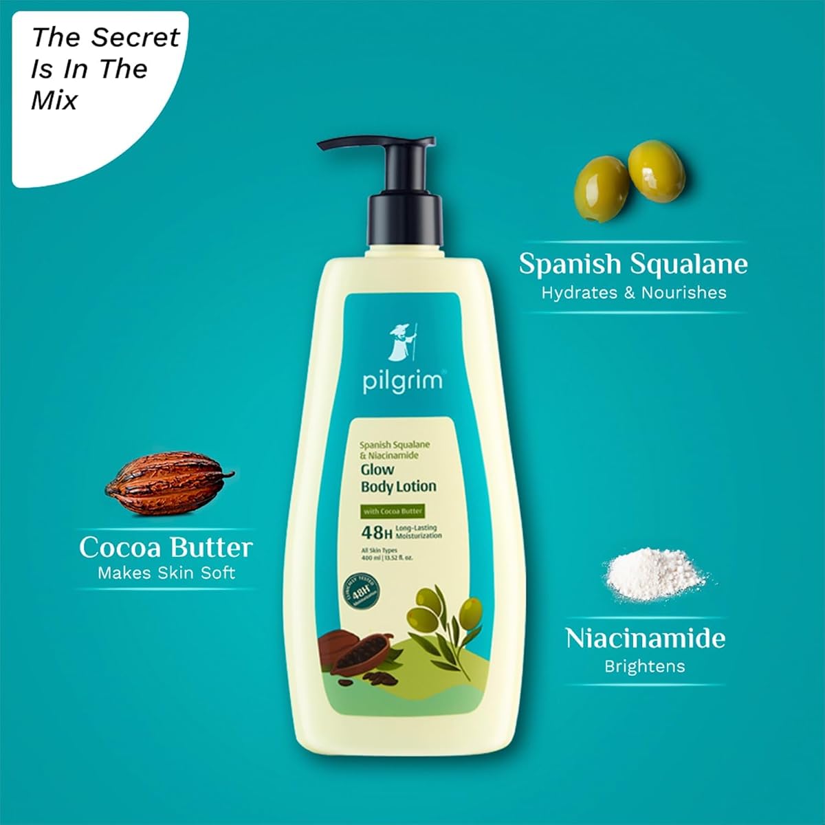 Pilgrim Spanish Squalane & Niacinamide Glow Body Lotion - 400ml - Image 2