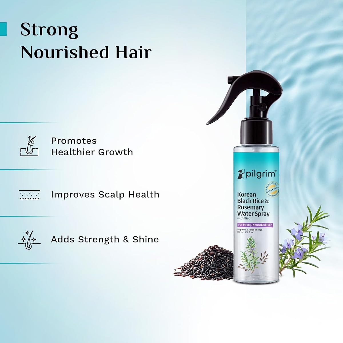 Pilgrim Hair Treatment Spray with Rosemary & Biotin - 100ml - Image 4
