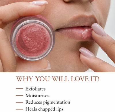 Just Herbs Ayurvedic Rose Lip Scrub & Lip Mask Duo - 30g - Image 3