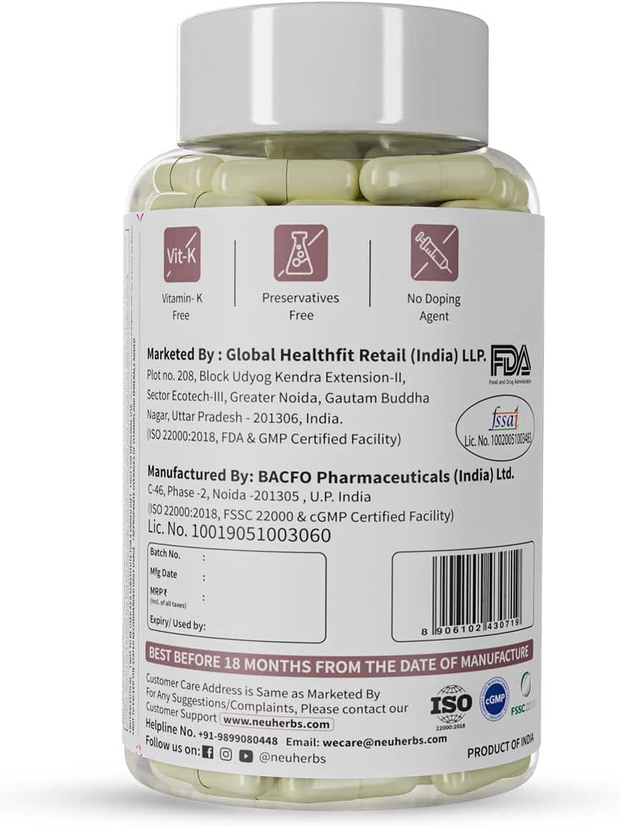 Neuherbs Hair-Skin Vitamins with Hyaluronic Acid Capsules, 60 Count - Image 3