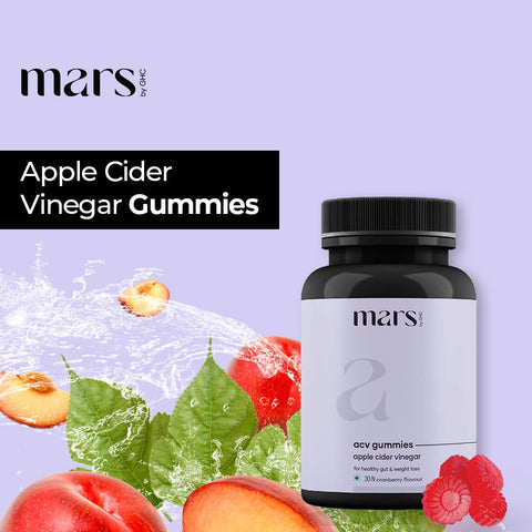MARS BY GHC Apple Cider Vinegar Gummies for Men - 30 Gummies | 30 Days Pack | Formulated for Energy Boost & Gut Health - Supports Digestion, Detox & Cleansing | Added Sugar