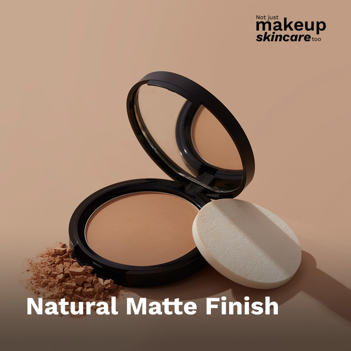 Pilgrim Warm Sand Matte Finish Compact Powder - Oil Absorbing & Radiant - 10g - Image 2