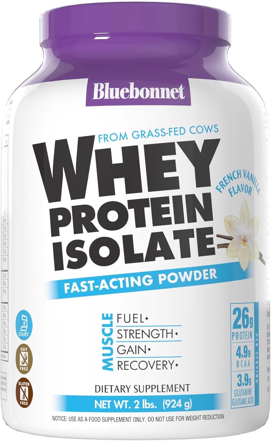 BlueBonnet Nutrition Whey Protein Isolate Vanilla Powder - 2lb 924g