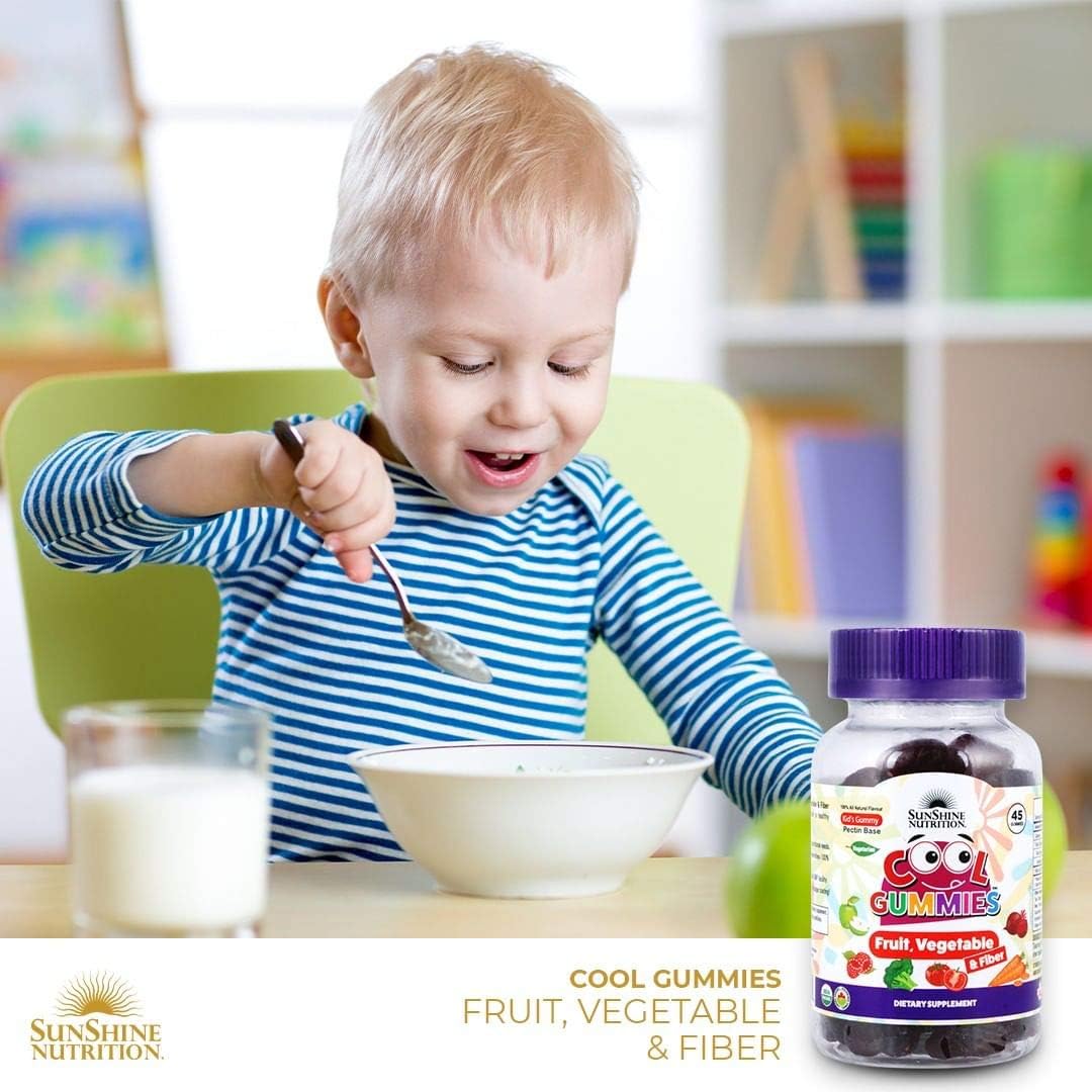 Sunshine Nutrition Cool Gummies for Kids - Fruit, Veg & Fibre, 90 Gummies - Image 2
