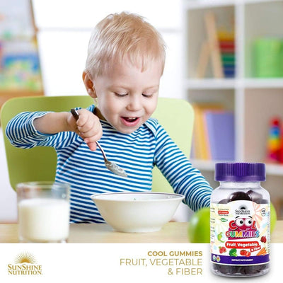 Sunshine Nutrition Cool Gummies for Kids - Fruit, Veg & Fibre, 90 Gummies - Image 2
