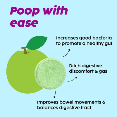 Plix Happy Tummy Pre+Probiotic Effervescent Tablets, Green Apple - Pack of 3 - Image 5
