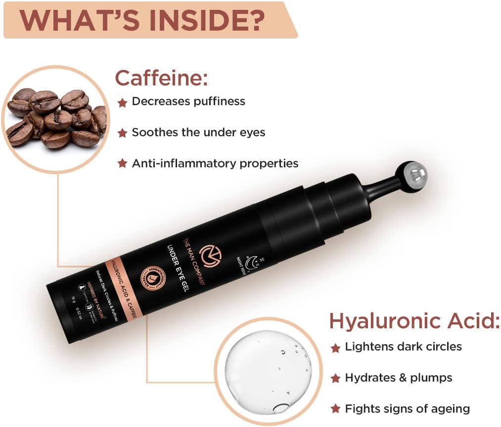 The Man Company Under Eye Gel - Caffeine & Hyaluronic Acid - 15g - Image 3