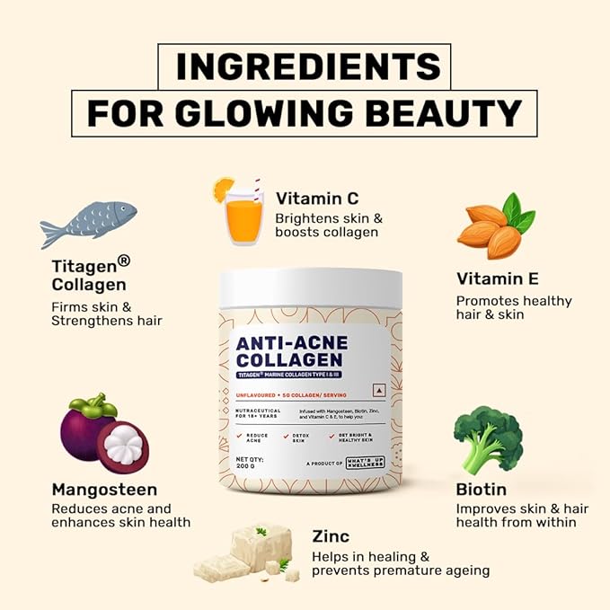 What's Up Anti Acne Collagen Powder - Unflavoured, 200g - Image 6