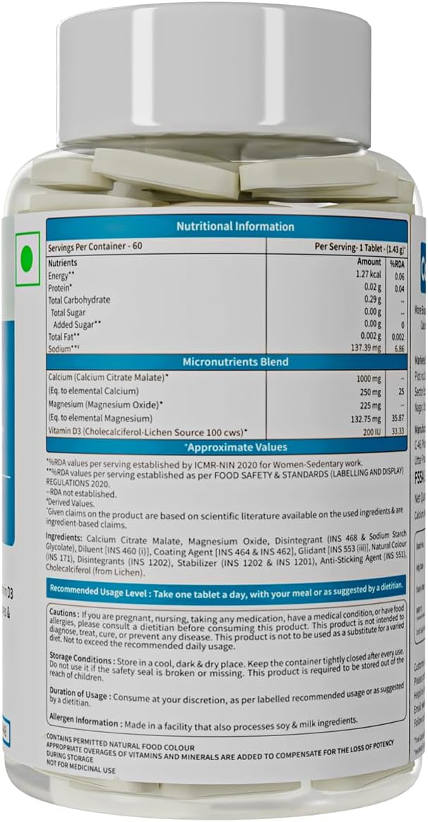 Neuherbs True Calcium 1000mg Supplement - Vegan Tablets, 60 Count - Image 7